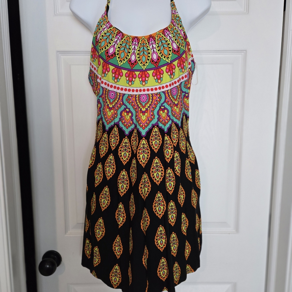 Trina Turk Black and Orange Dress